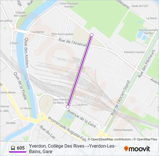 Plan de la ligne 605 de bus