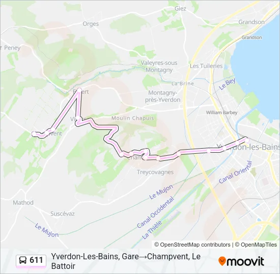 611 Bus Line Map