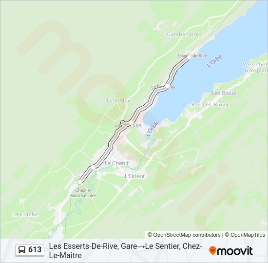 613 Bus Line Map