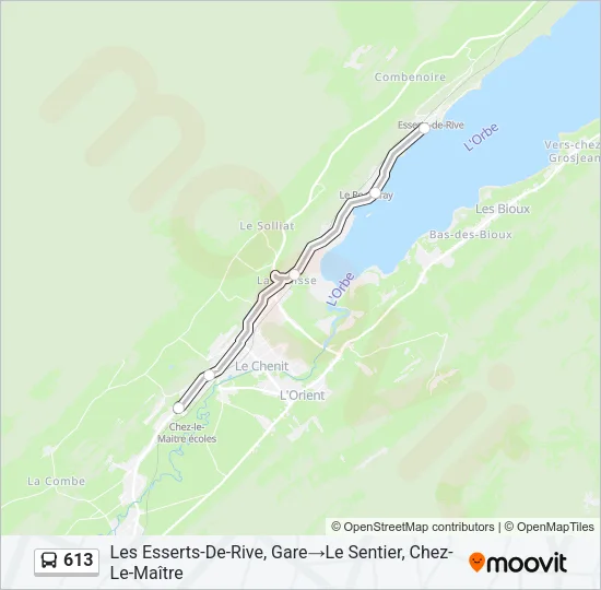 613 Bus Line Map