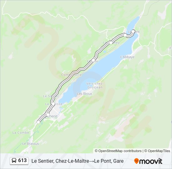 613 Bus Line Map