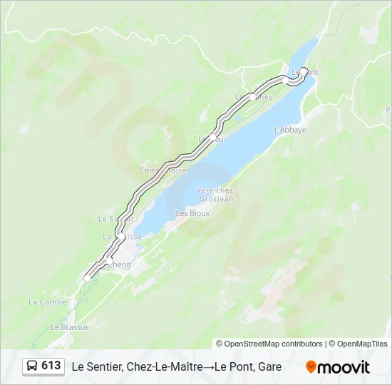 Plan de la ligne 613 de bus