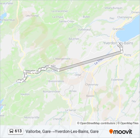 613 Bus Line Map