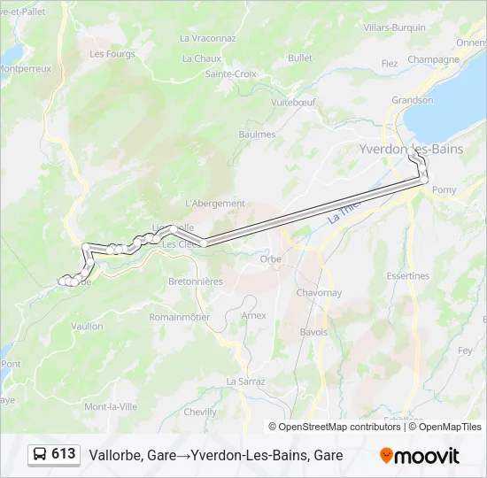 613 Bus Line Map