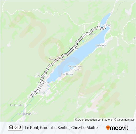 613 Bus Line Map