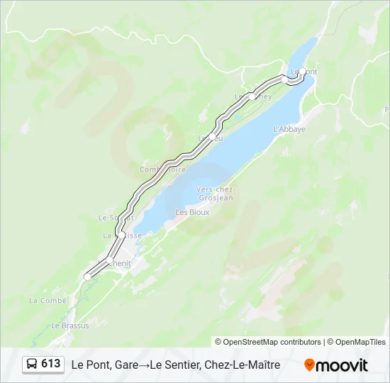 613 Bus Line Map