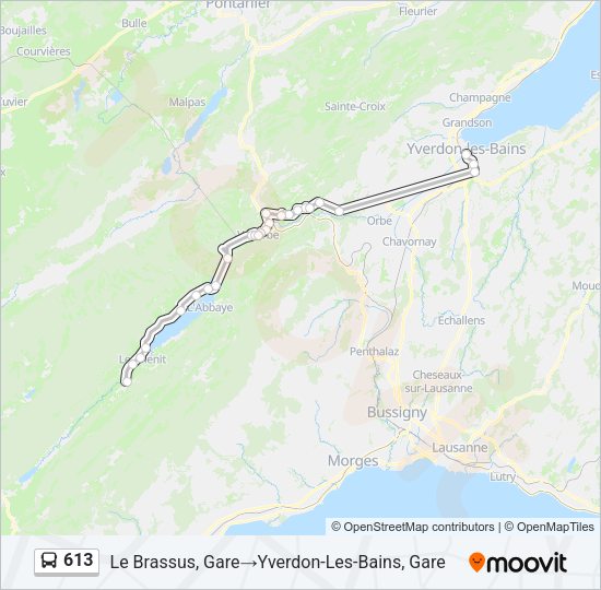 613 Bus Line Map