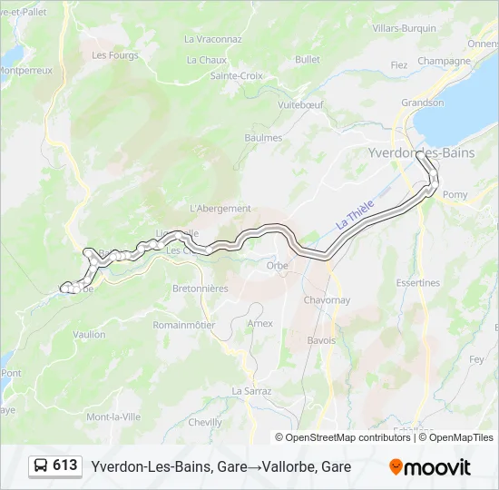 613 Bus Line Map