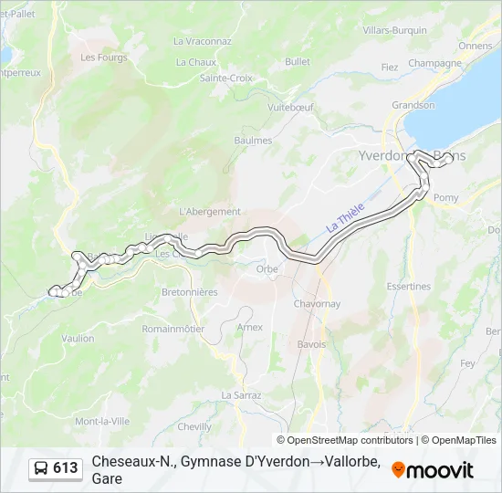613 Bus Line Map