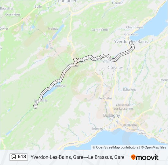 613 Bus Line Map