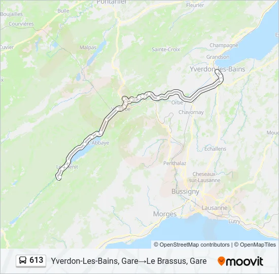 613 Bus Line Map