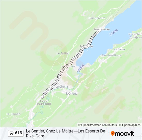 613 Bus Line Map