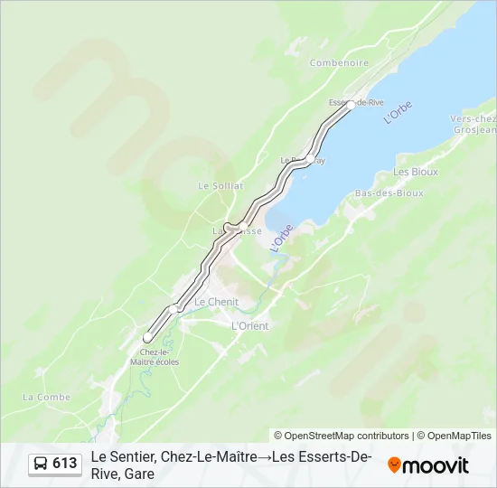 613 Bus Line Map