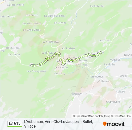 615 Bus Line Map