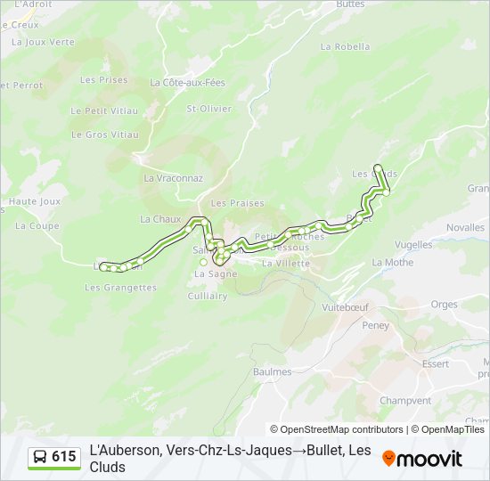 615 Bus Line Map