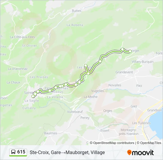 Plan de la ligne 615 de bus