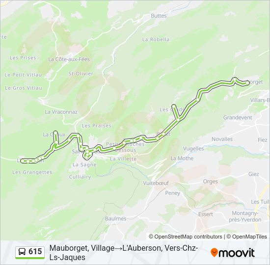 615 Bus Line Map