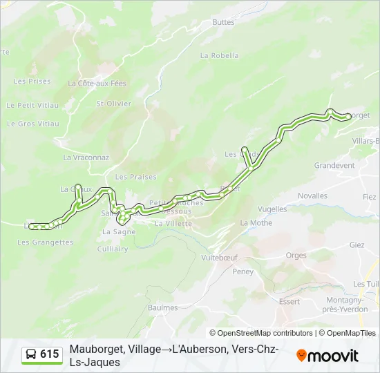 615 Bus Line Map