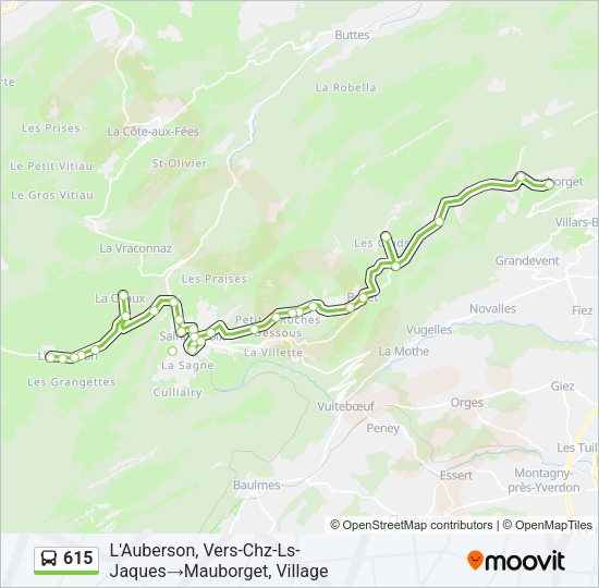 615 Bus Line Map
