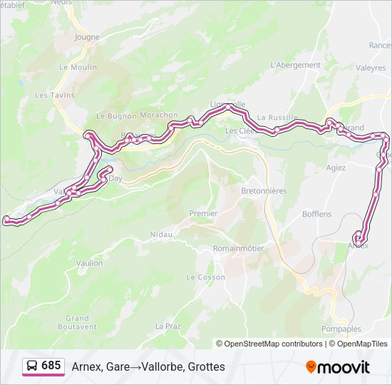 685 Bus Line Map