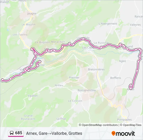 685 Bus Line Map