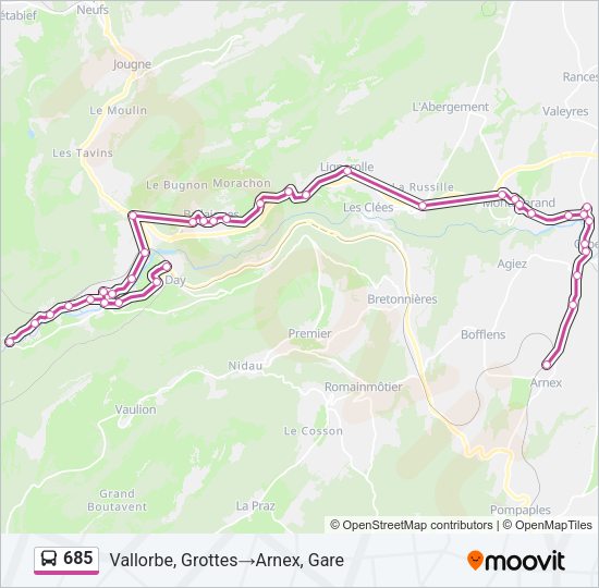 685 Bus Line Map