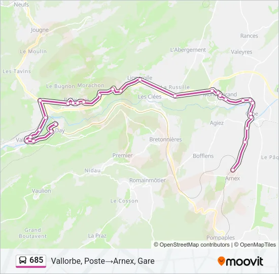 685 Bus Line Map