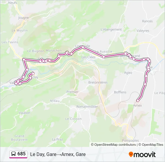 685 Bus Line Map