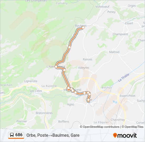 686 Bus Line Map