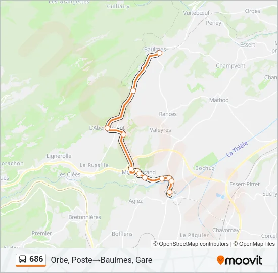 686 Bus Line Map