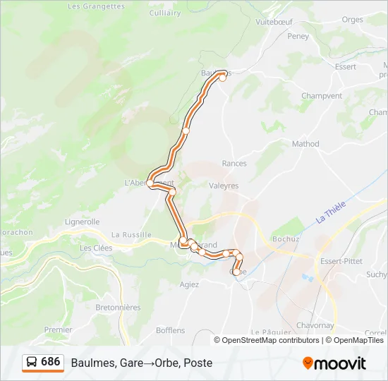 686 Bus Line Map