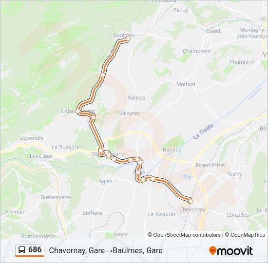 686 Bus Line Map