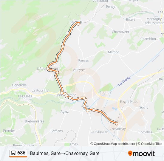 686 Bus Line Map