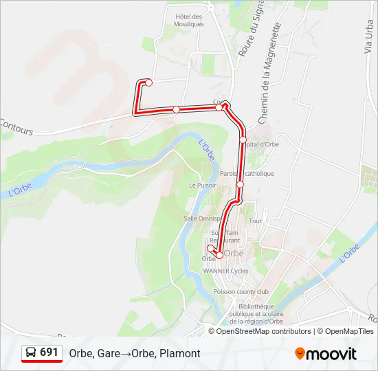 691 Bus Line Map