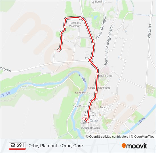 691 Bus Line Map
