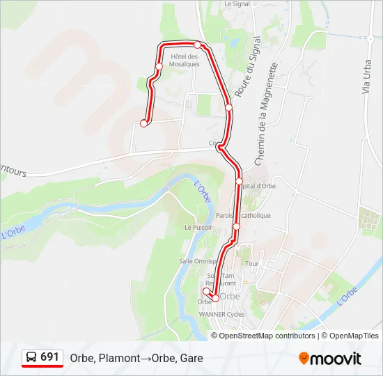 691 Bus Line Map
