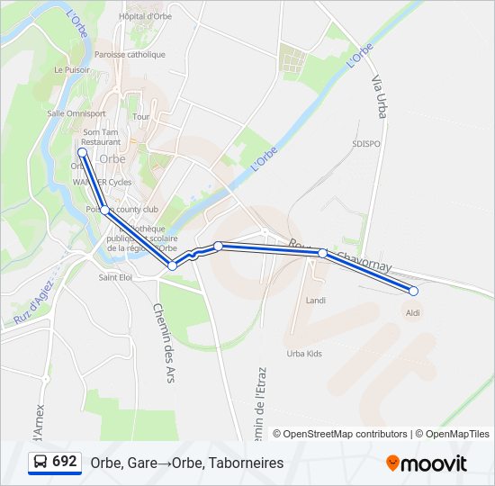 692 Bus Line Map