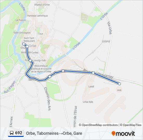 692 Bus Line Map