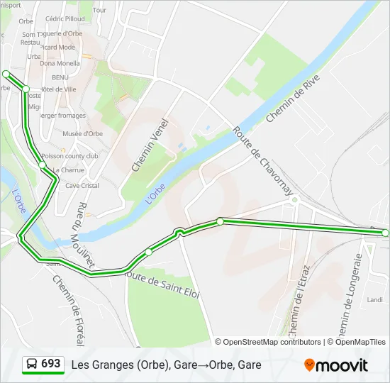 693 Bus Line Map
