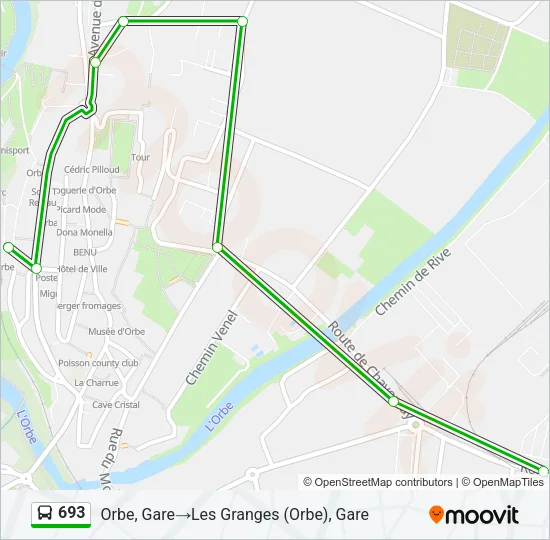 693 Bus Line Map