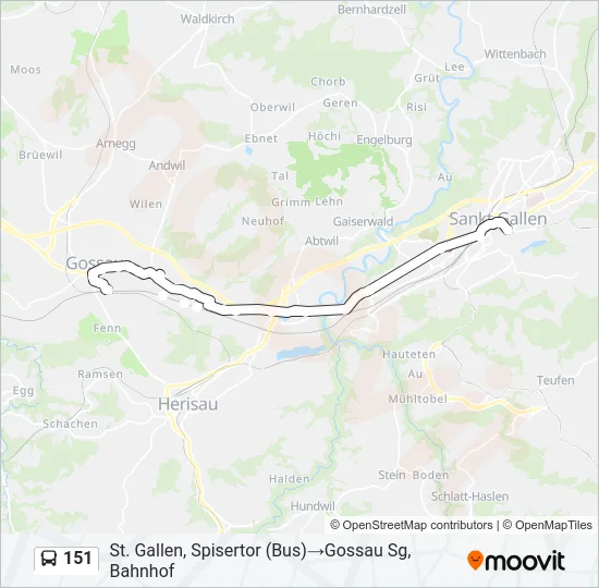 151 Bus Line Map