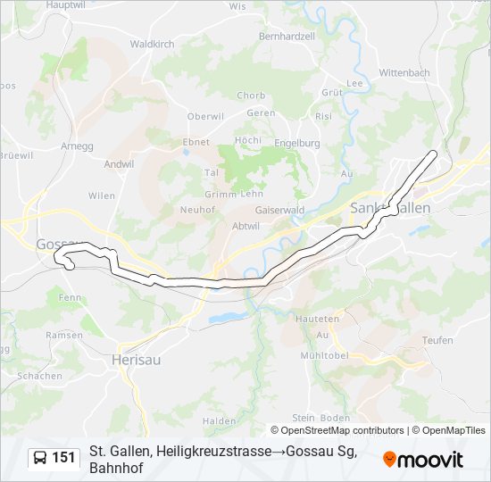 151 bus Line Map