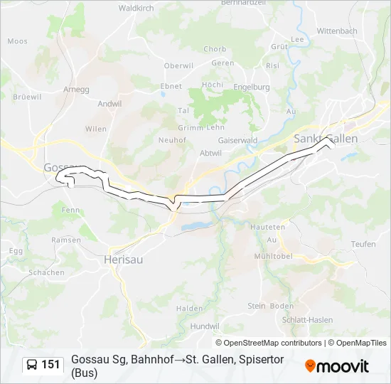 151 Bus Line Map