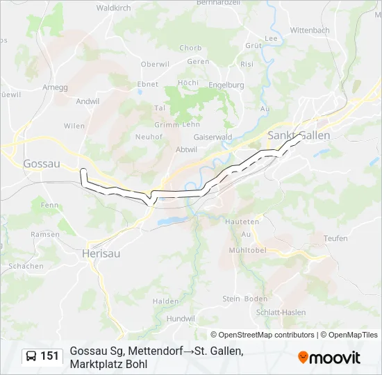 151 Bus Line Map