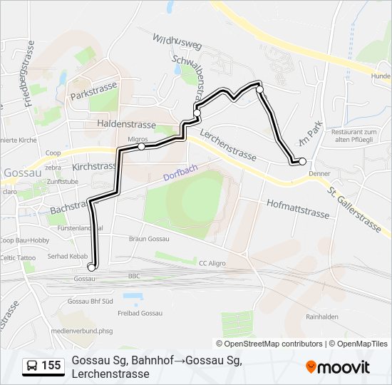 155 Bus Line Map