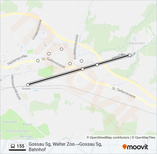 155 Bus Line Map