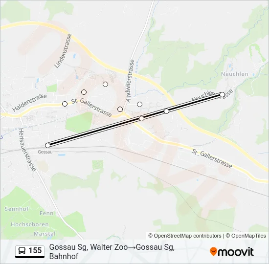 155 Bus Line Map