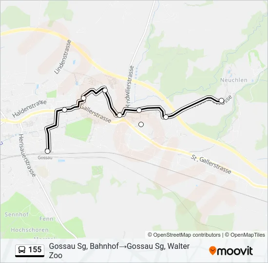 155 Bus Line Map