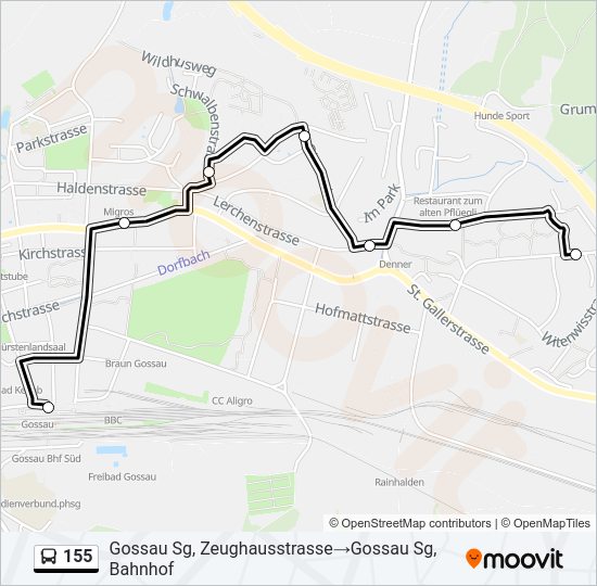 155 Bus Line Map
