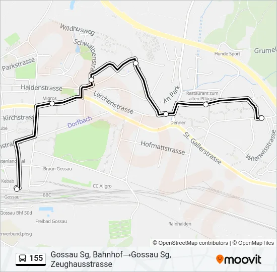 155 Bus Line Map